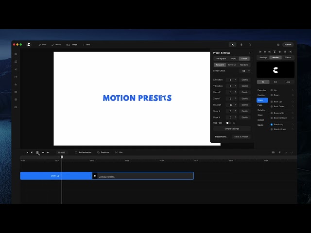 CreateStudio - Working with Motion Presets